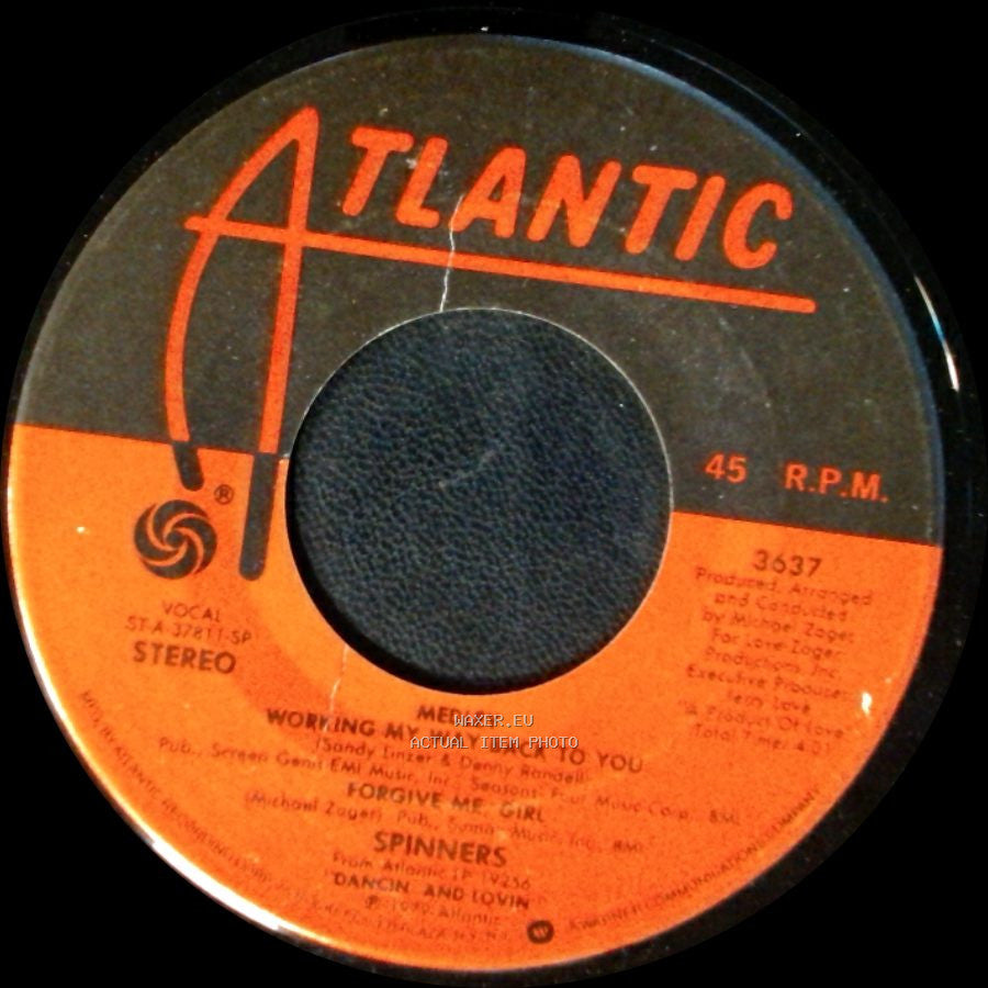 Spinners - Disco Ride / Medley - Working My Way Back To You / Forgive Me Girl side B