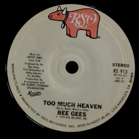 Bee Gees - Too Much Heaven / Rest Your Love On Me side A