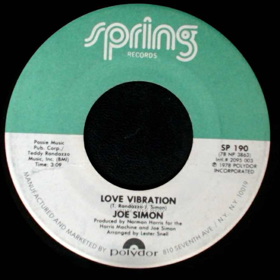 Joe Simon - Love Vibration (Disco Version) / Love Vibration side B