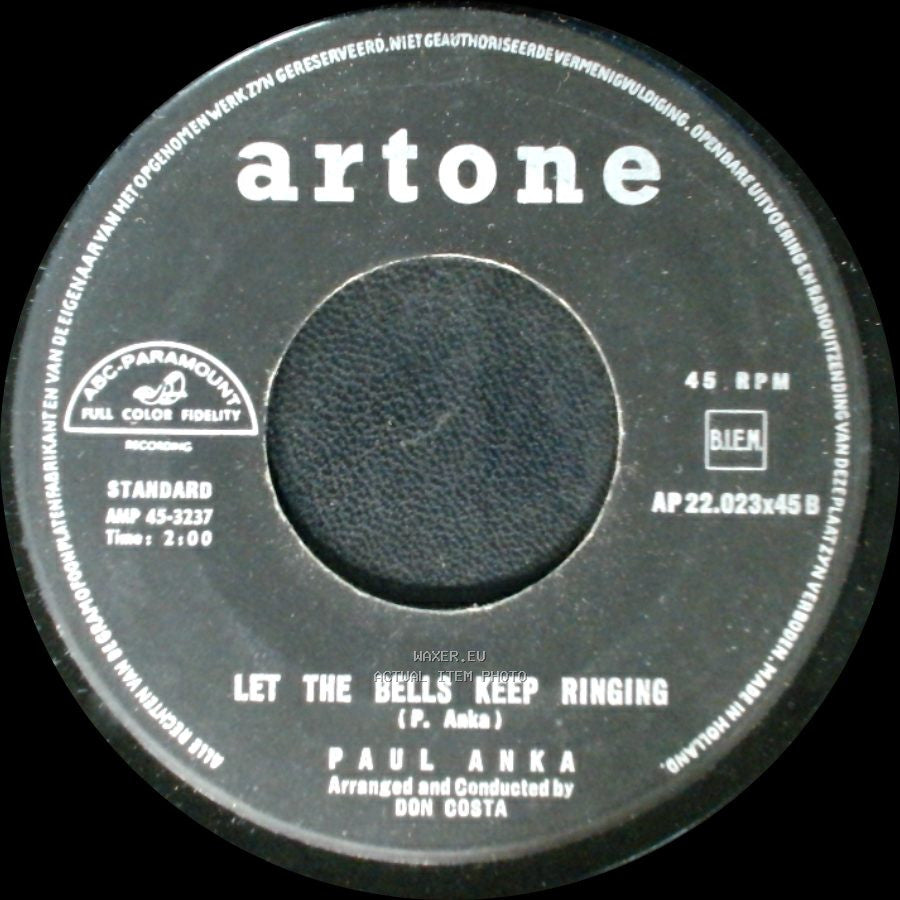 Paul Anka - Let The Bells Keep Ringing / Crazy Love side A