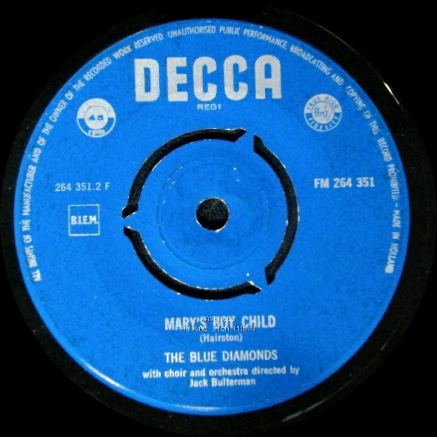 The Blue Diamonds - Mary's Boy Child / Silent Night, Holy Night side A