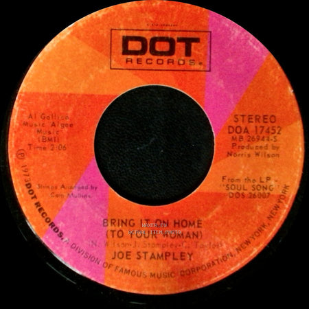 Joe Stampley - You Make Life Easy / Bring It On Home (To Your Woman) side B