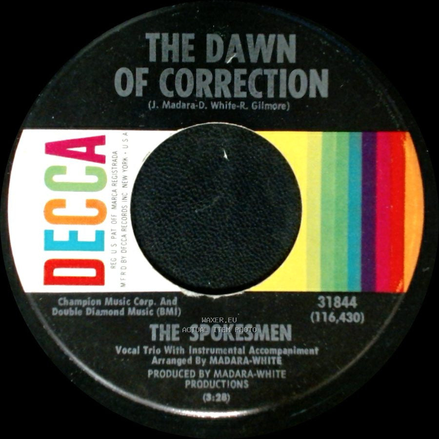 The Spokesmen - The Dawn Of Correction / For You Babe side B
