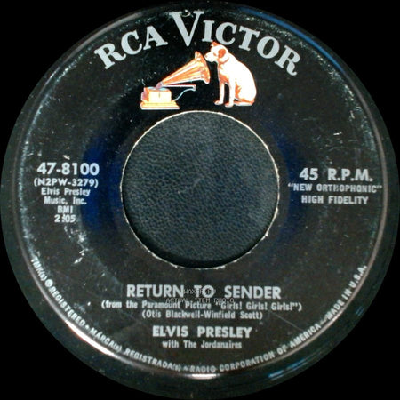 Elvis Presley With The Jordanaires / Elvis Presley - Return To Sender / Where Do You Come From side A