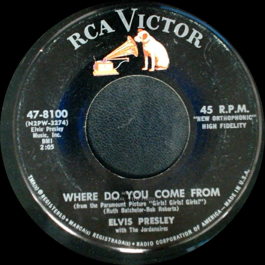 Elvis Presley With The Jordanaires / Elvis Presley - Return To Sender / Where Do You Come From side B