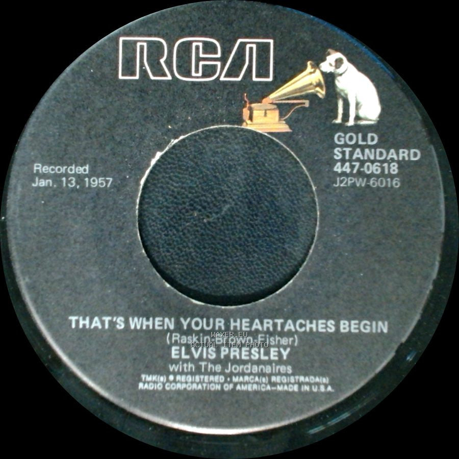 Elvis Presley - All Shook Up / That's When Your Heartaches Begin side B
