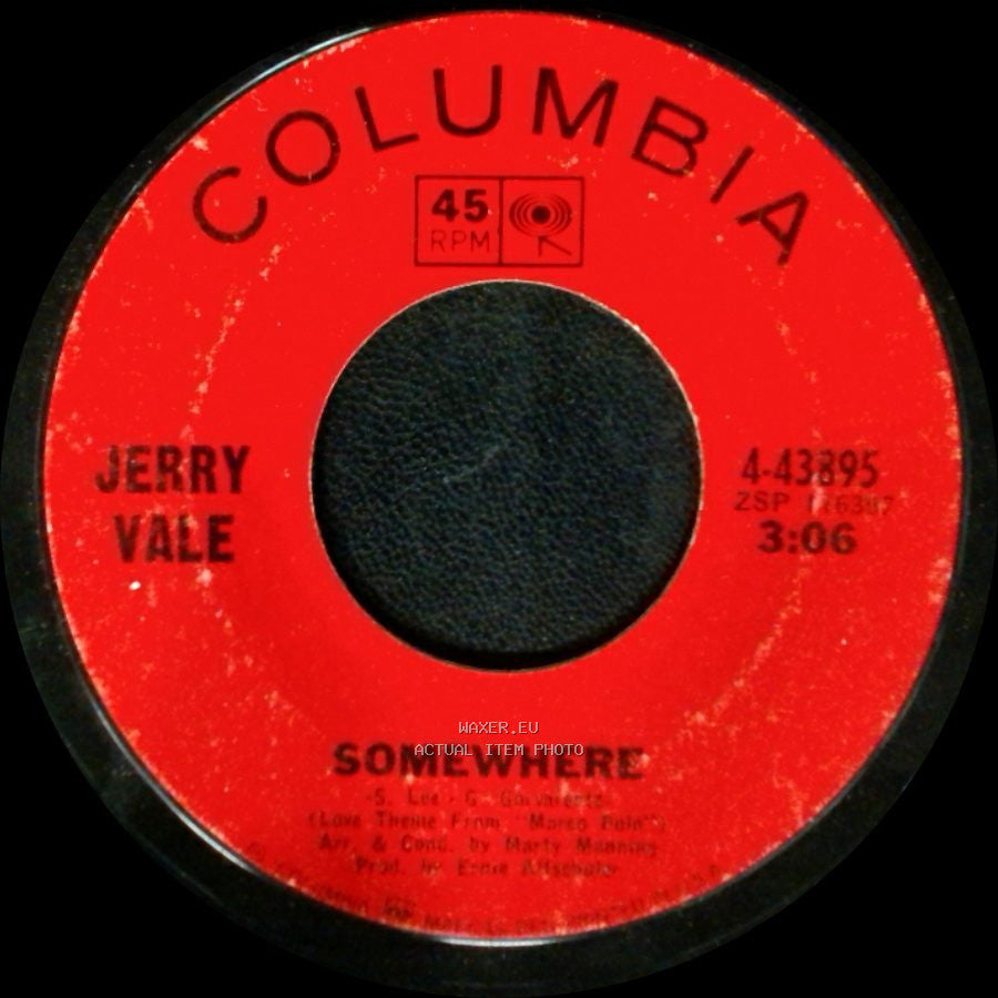 Jerry Vale - I've Lost My Heart Again / Somewhere side B