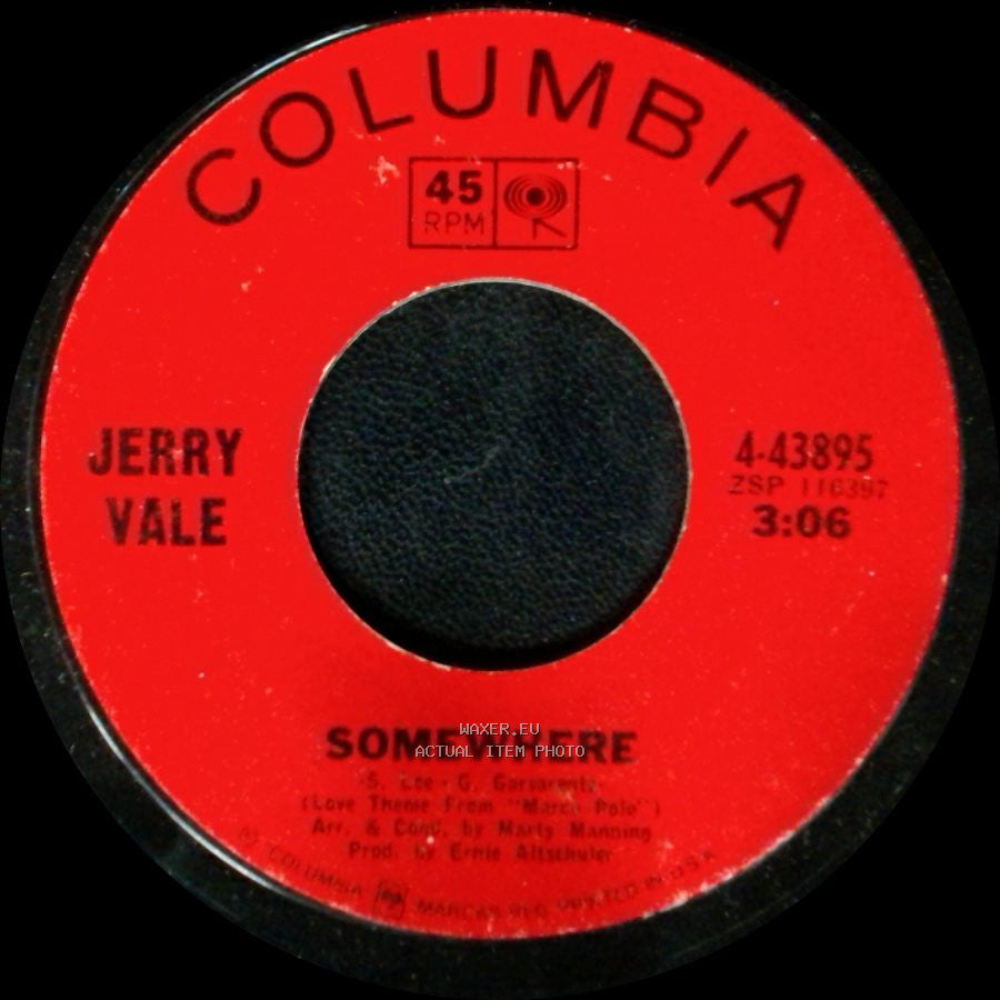 Jerry Vale - I've Lost My Heart Again / Somewhere side A
