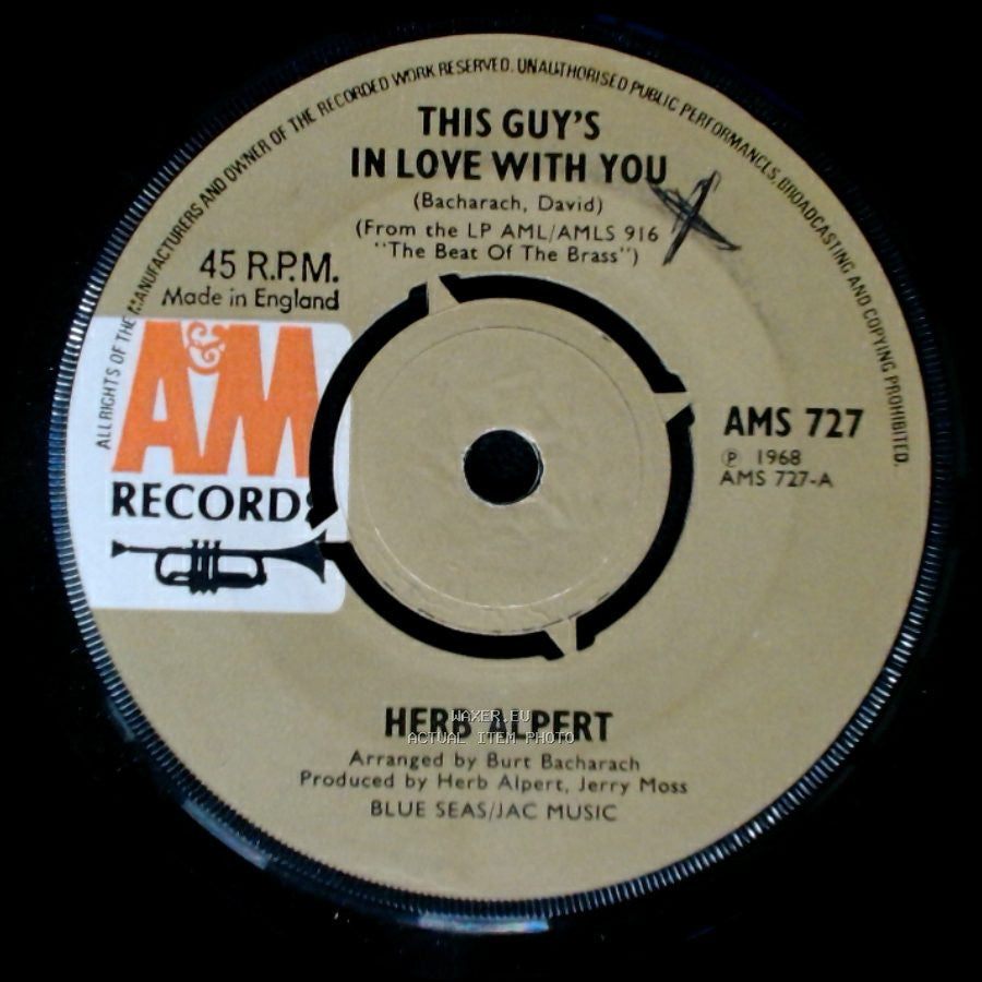 Herb Alpert The Tijuana Brass / Herb Alpert - A Quiet Tear (Lagrima Quieta) / This Guy's In Love With You side B