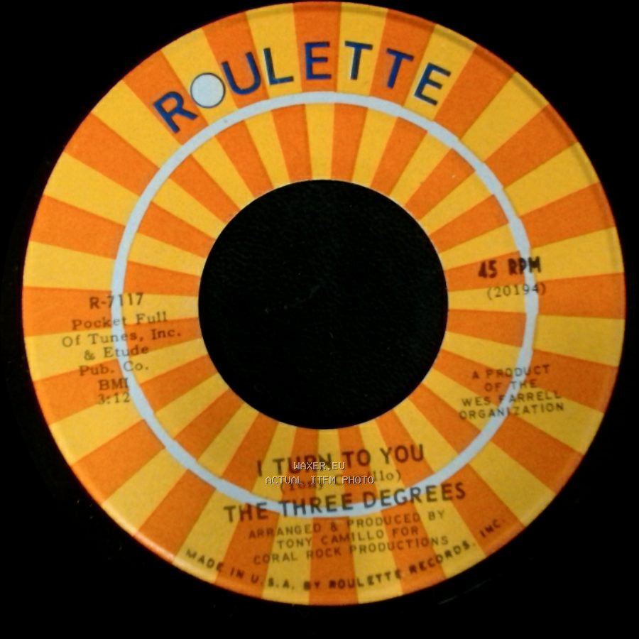 The Three Degrees - I Turn To You / Trade Winds side A