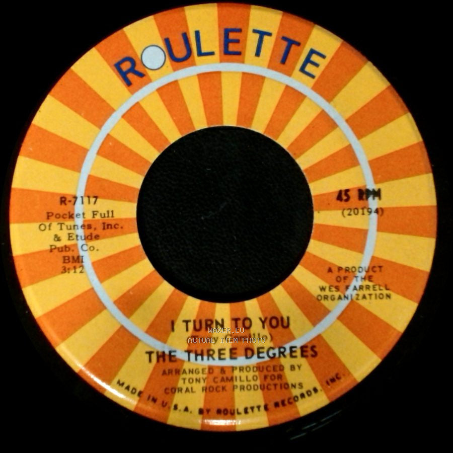 The Three Degrees - I Turn To You / Trade Winds side B