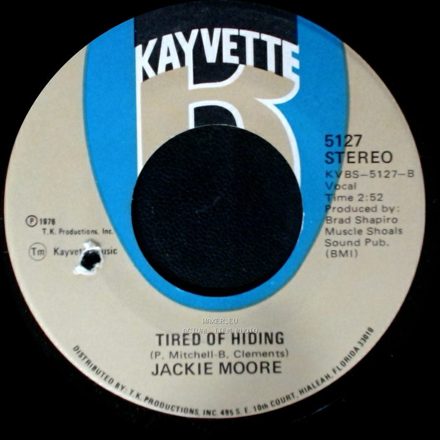 Jackie Moore - Tired Of Hiding / Disco Body (Shake It To The East, Shake It To The West) side A