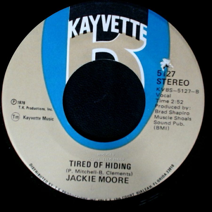 Jackie Moore - Tired Of Hiding / Disco Body (Shake It To The East, Shake It To The West) side B