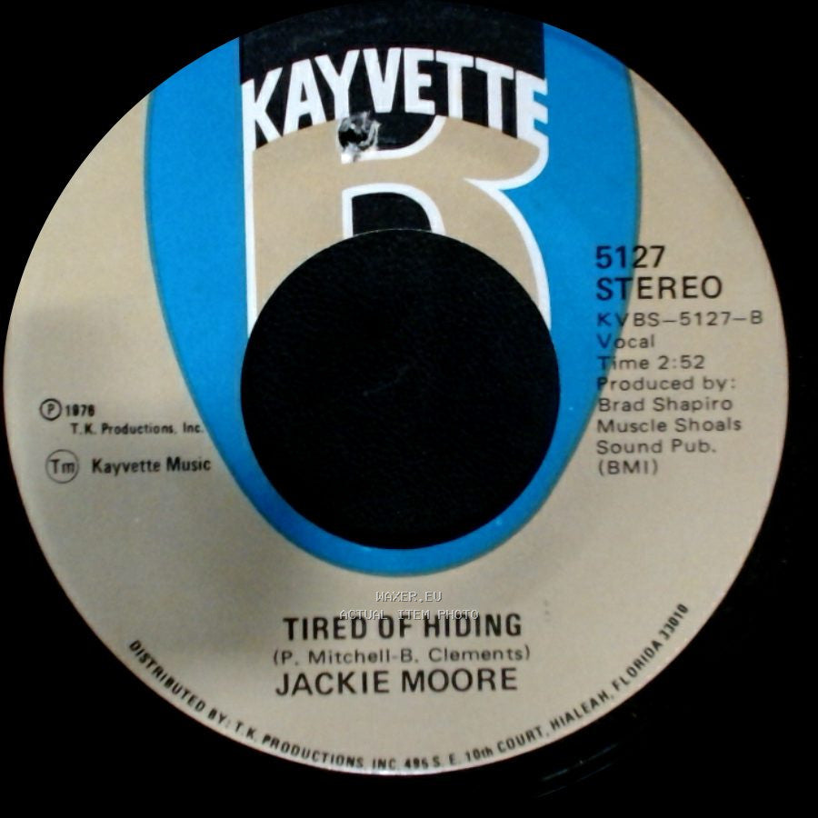 Jackie Moore - Tired Of Hiding / Disco Body (Shake It To The East, Shake It To The West) side B