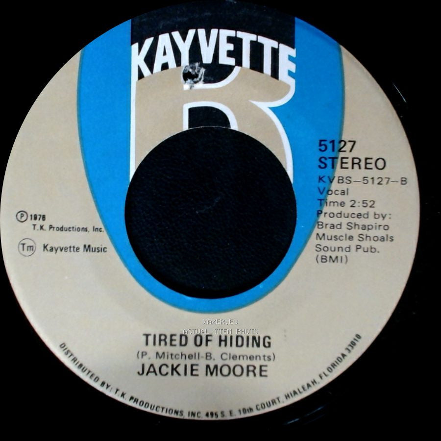 Jackie Moore - Tired Of Hiding / Disco Body (Shake It To The East, Shake It To The West) side A