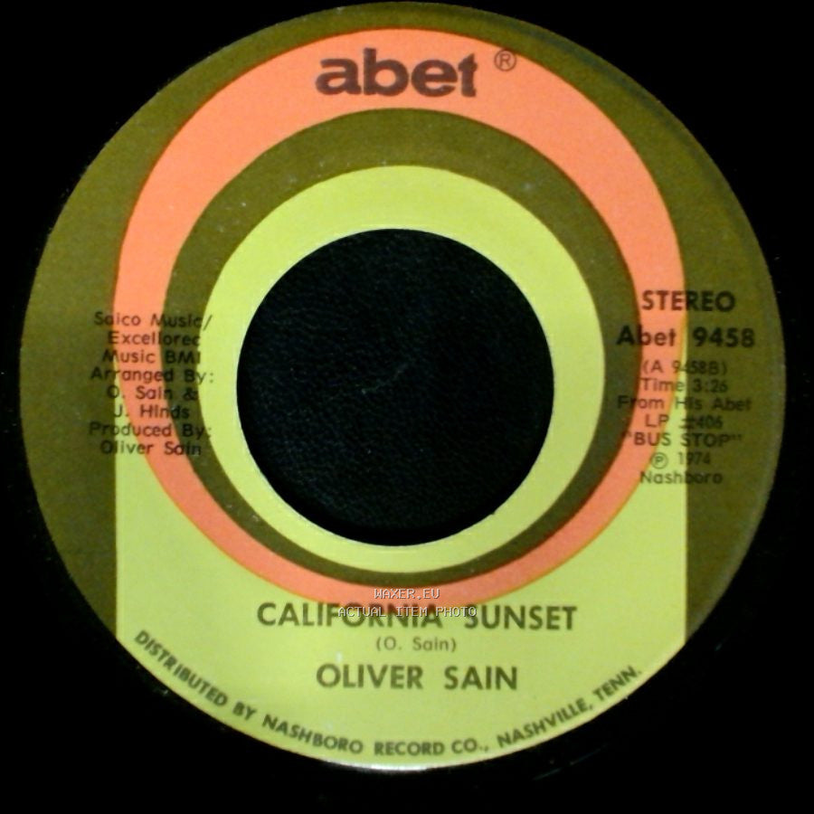 Oliver Sain - Booty Bumpin' (The Double Bump) / California Sunset side B