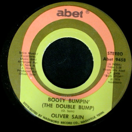 Oliver Sain - Booty Bumpin' (The Double Bump) / California Sunset side B