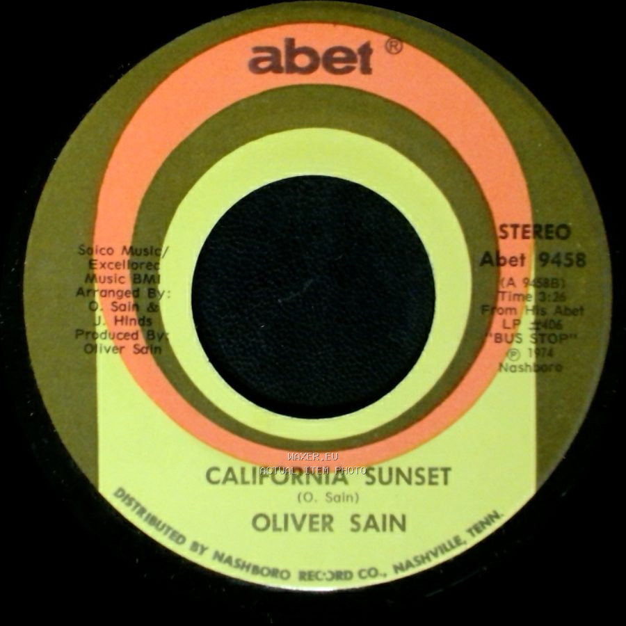 Oliver Sain - Booty Bumpin' (The Double Bump) / California Sunset side B