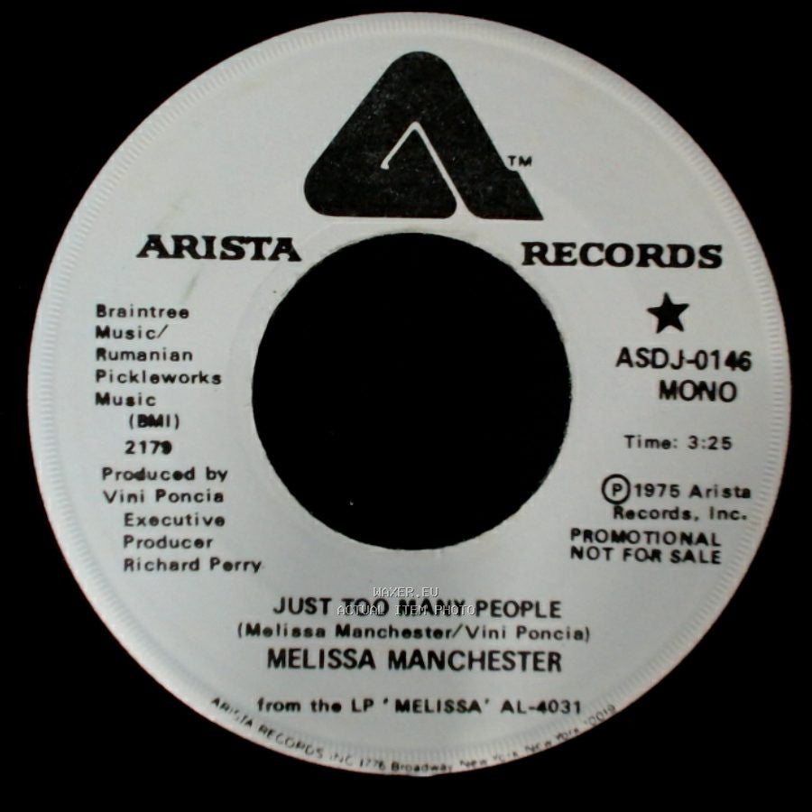 Melissa Manchester - Just Too Many People / Just Too Many People side B