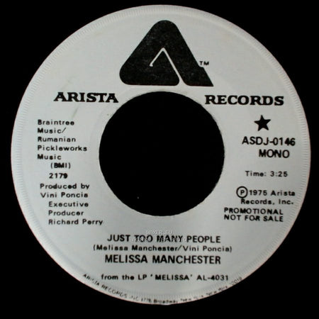 Melissa Manchester - Just Too Many People / Just Too Many People side B