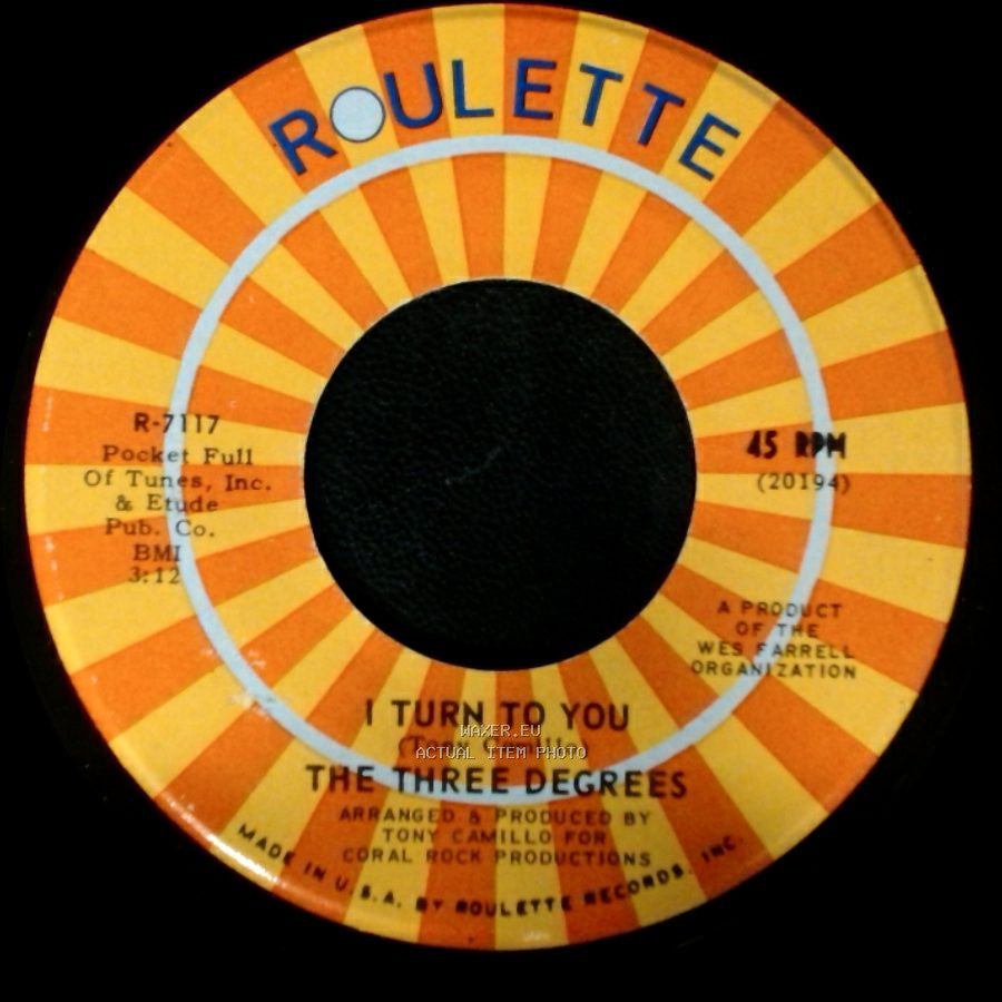 The Three Degrees - I Turn To You / Trade Winds side B