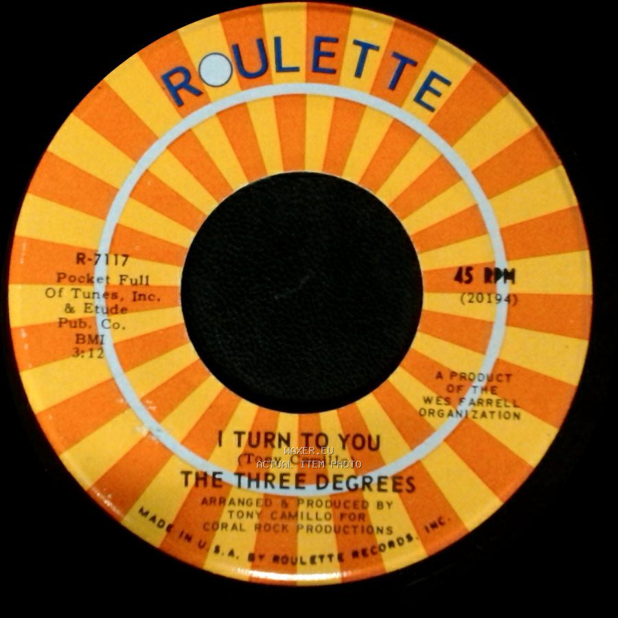 The Three Degrees - I Turn To You / Trade Winds side B