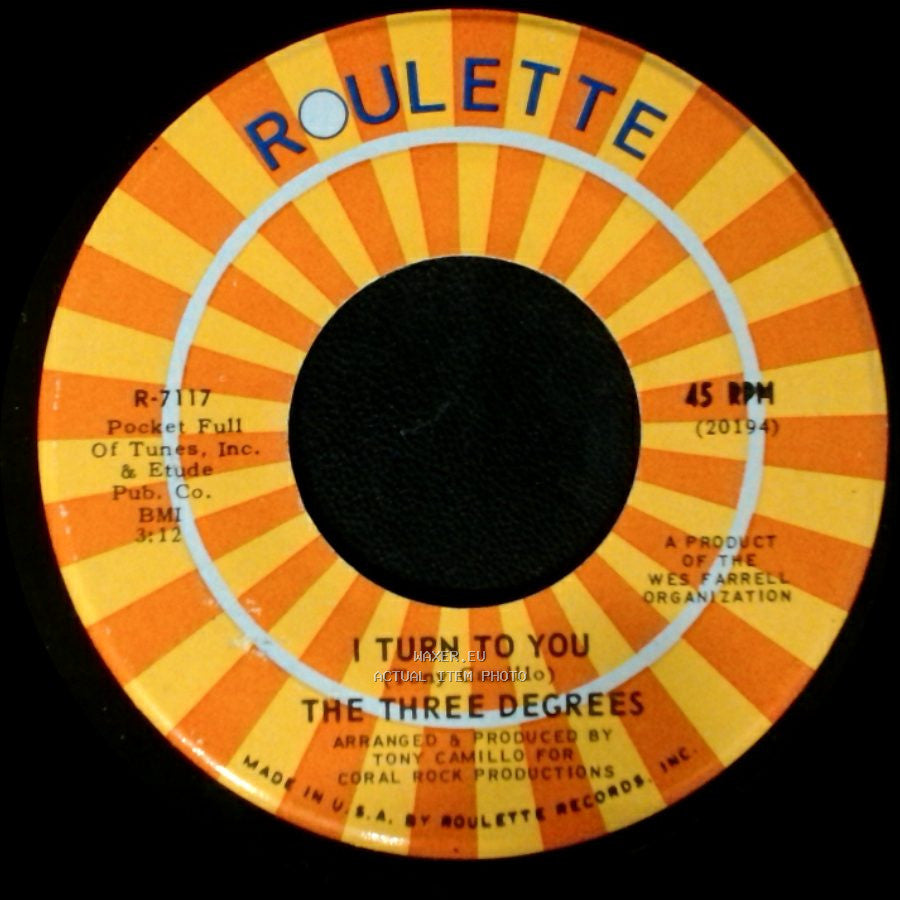 The Three Degrees - I Turn To You / Trade Winds side B