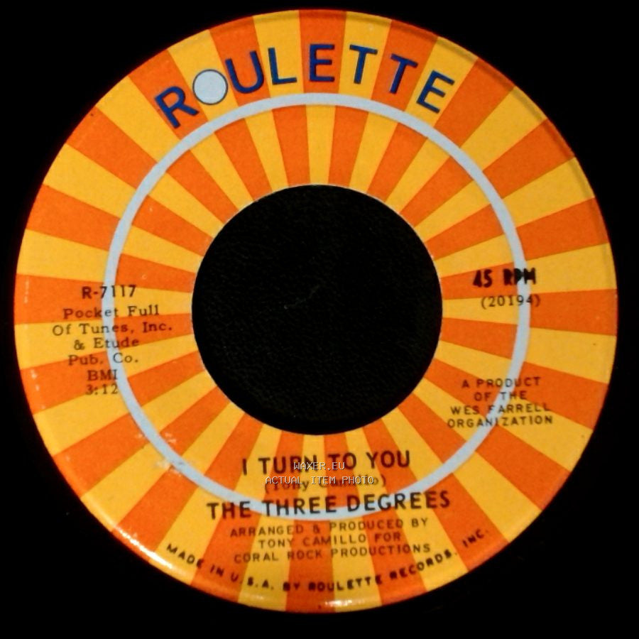 The Three Degrees - I Turn To You / Trade Winds side A