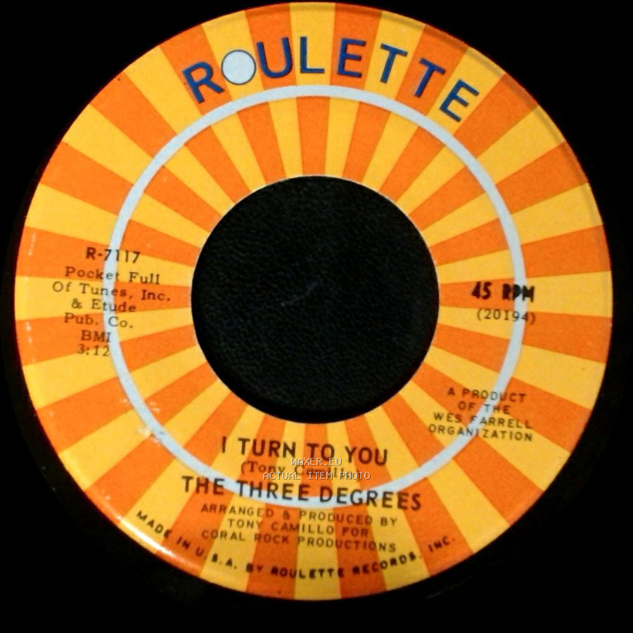 The Three Degrees - I Turn To You / Trade Winds side A
