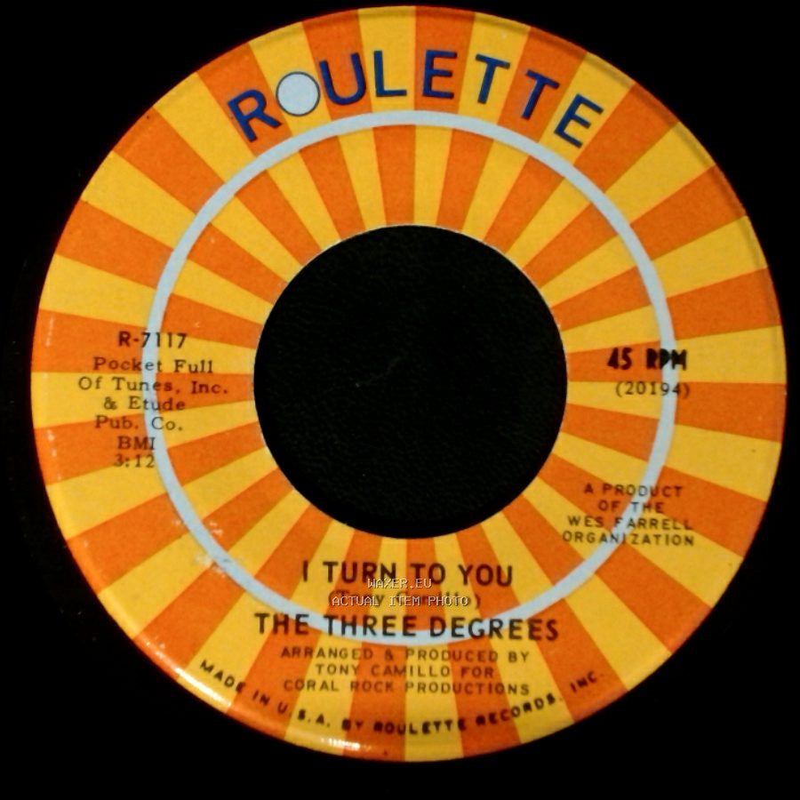 The Three Degrees - I Turn To You / Trade Winds side B