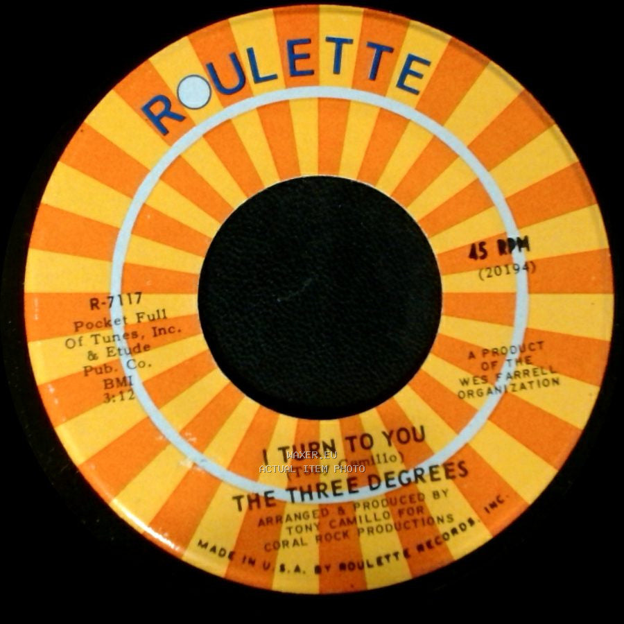 The Three Degrees - I Turn To You / Trade Winds side B
