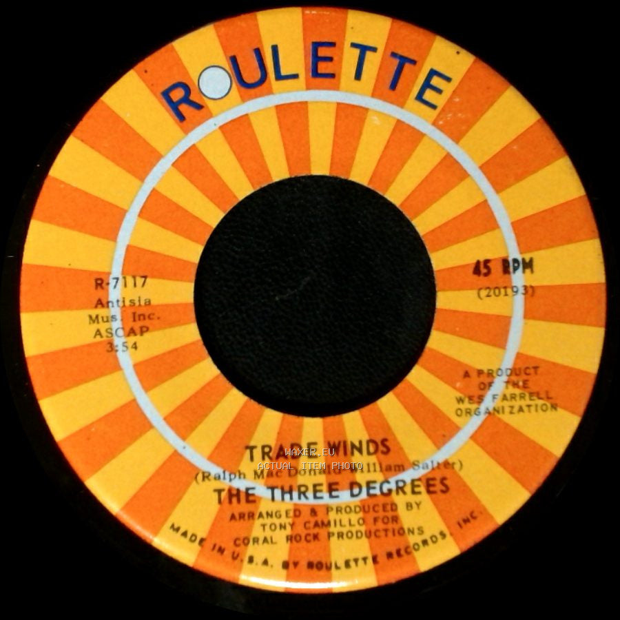 The Three Degrees - I Turn To You / Trade Winds side B