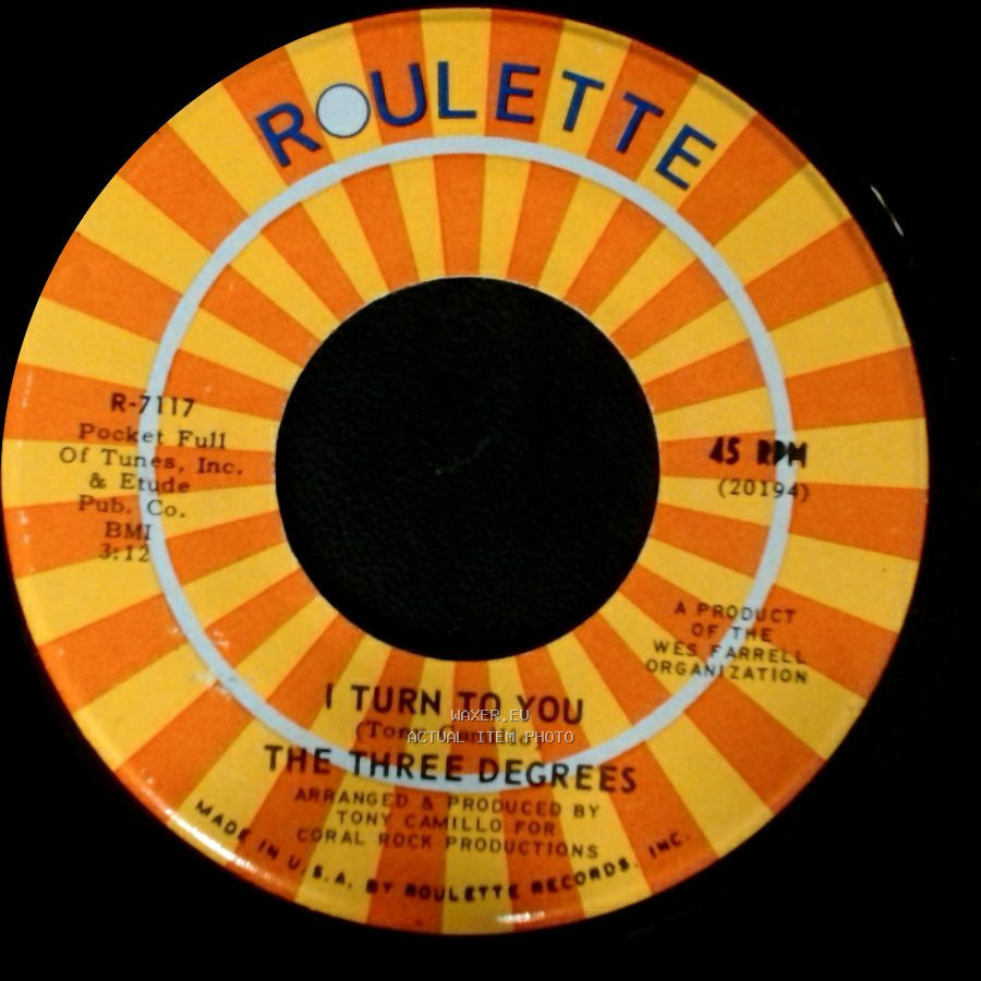 The Three Degrees - I Turn To You / Trade Winds side B