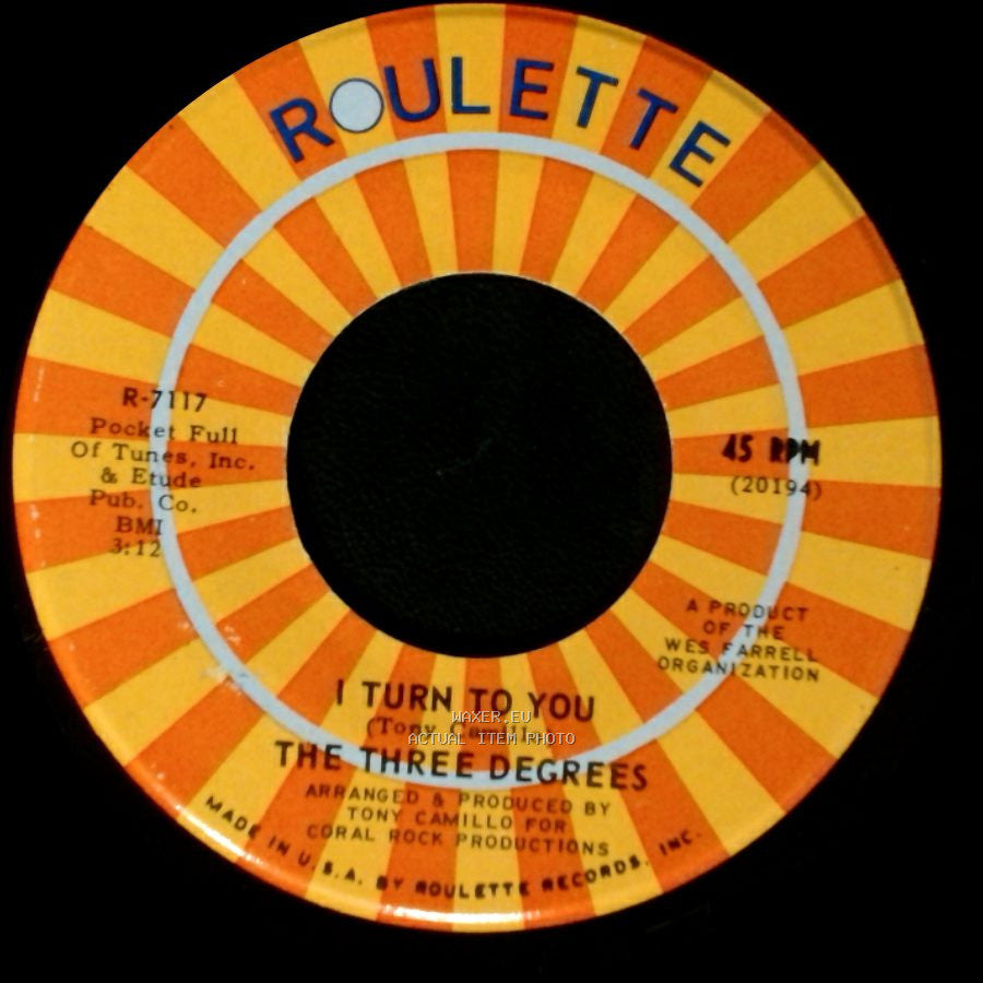 The Three Degrees - I Turn To You / Trade Winds side B