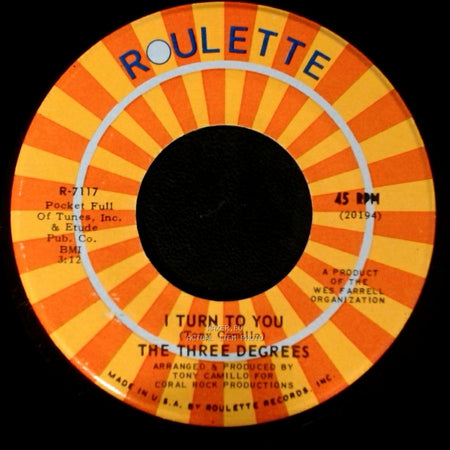 The Three Degrees - I Turn To You / Trade Winds side A
