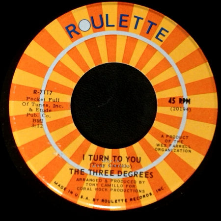 The Three Degrees - I Turn To You / Trade Winds side B