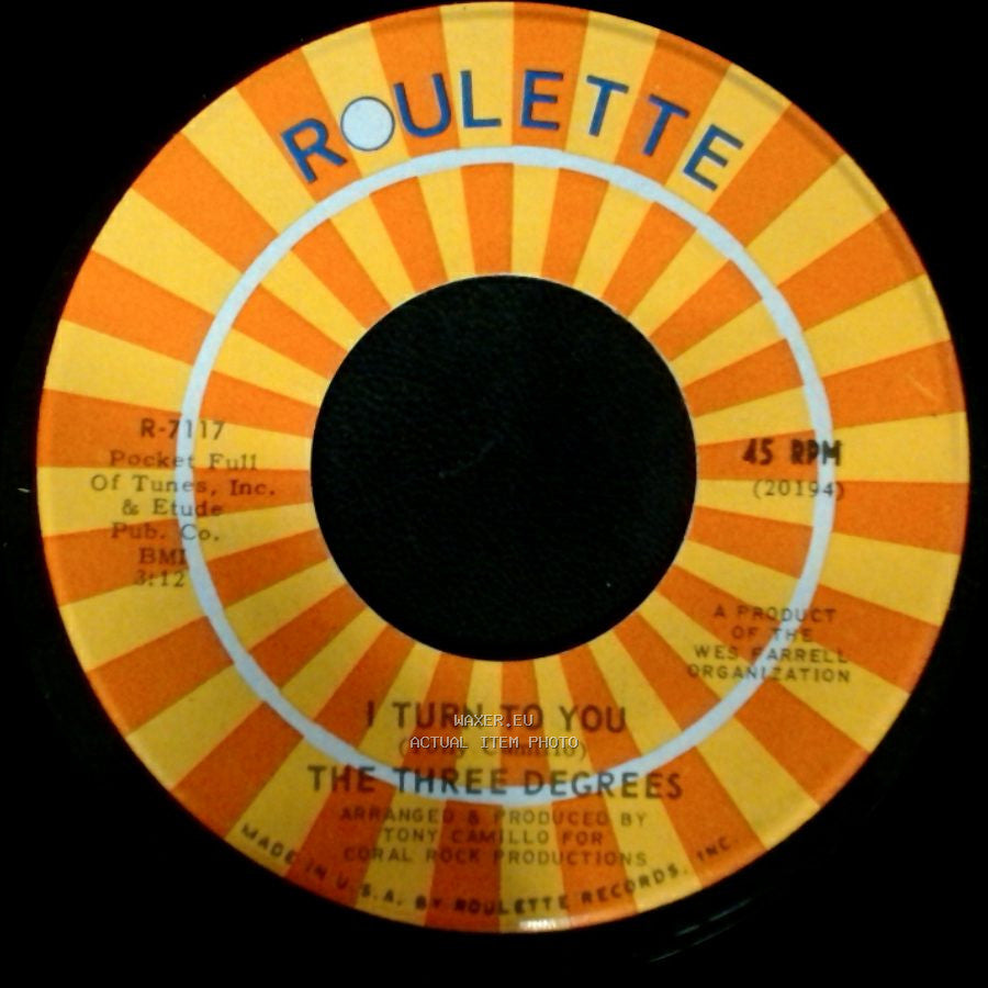 The Three Degrees - I Turn To You / Trade Winds side B