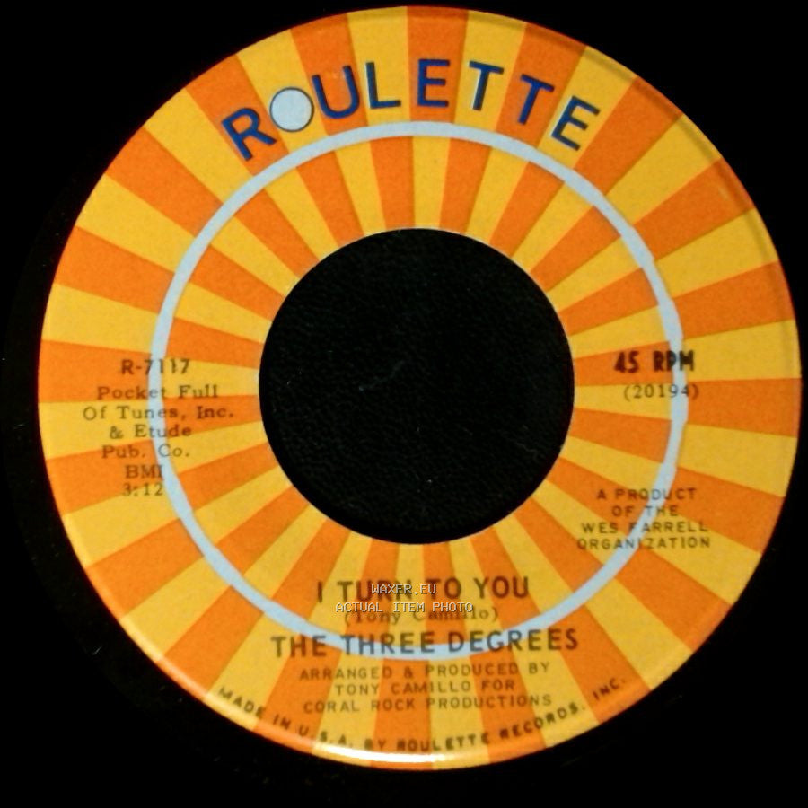 The Three Degrees - I Turn To You / Trade Winds side B