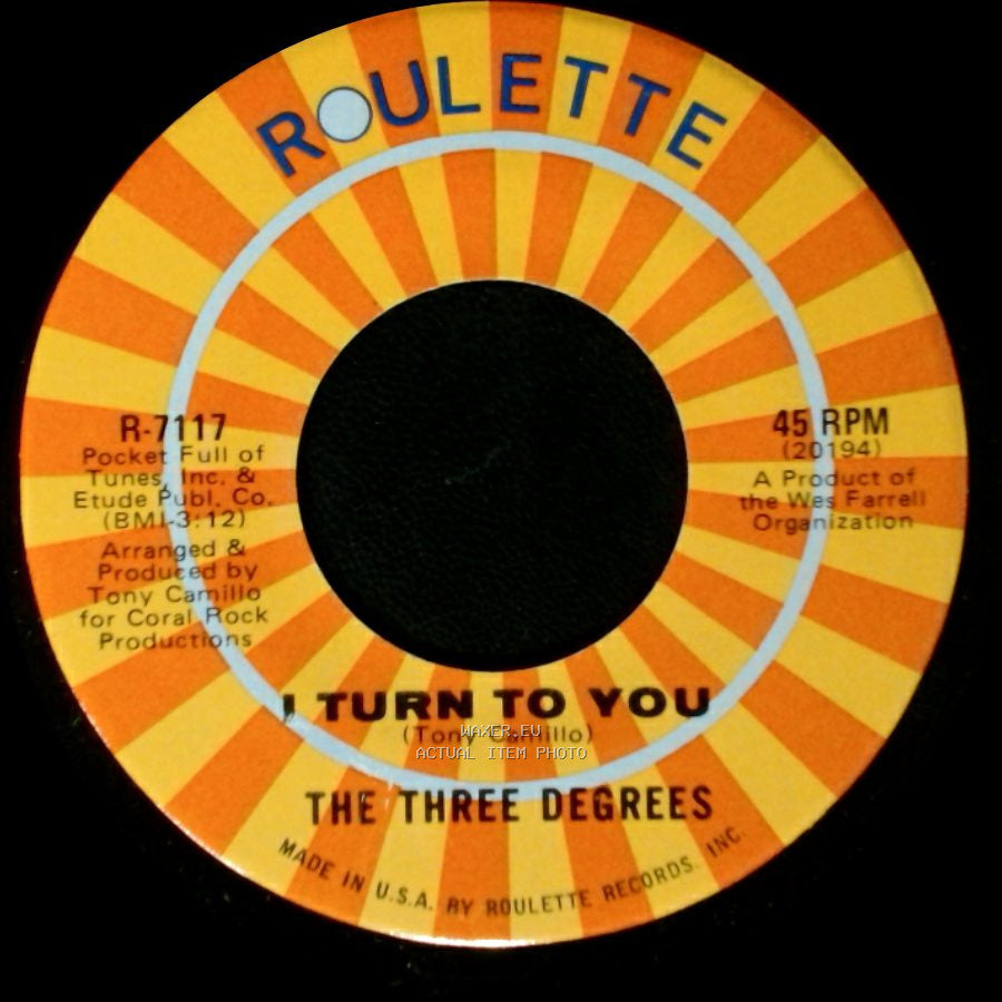 The Three Degrees - I Turn To You / Trade Winds side B