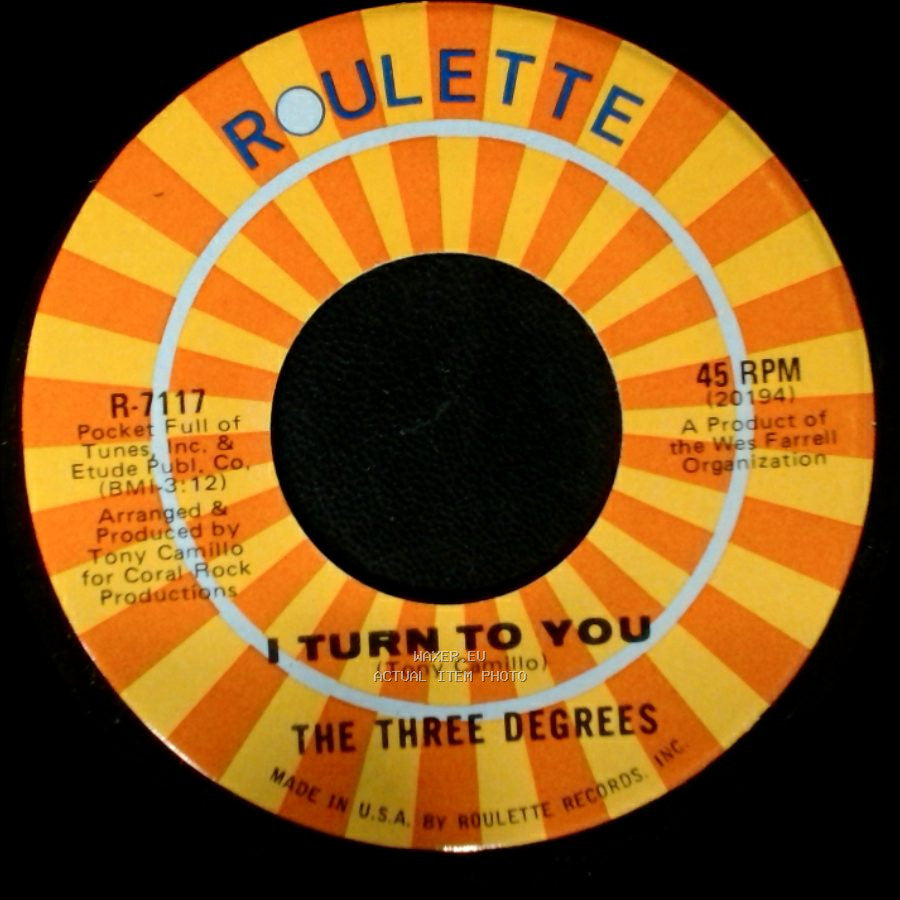 The Three Degrees - I Turn To You / Trade Winds side B
