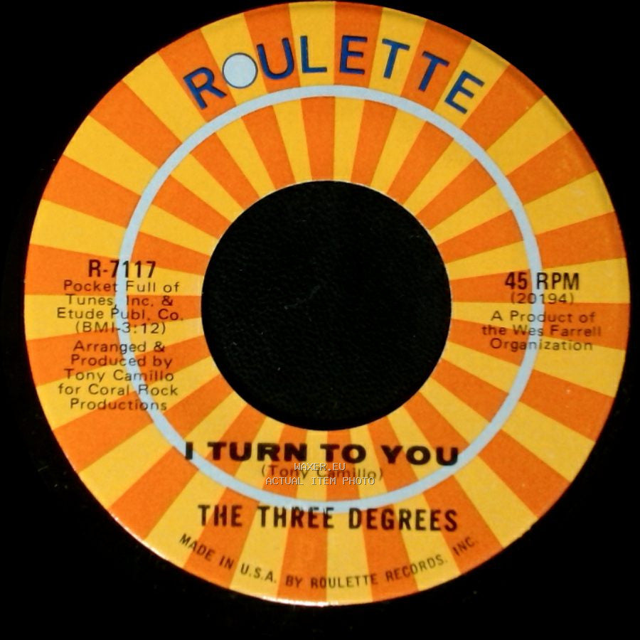 The Three Degrees - I Turn To You / Trade Winds side B