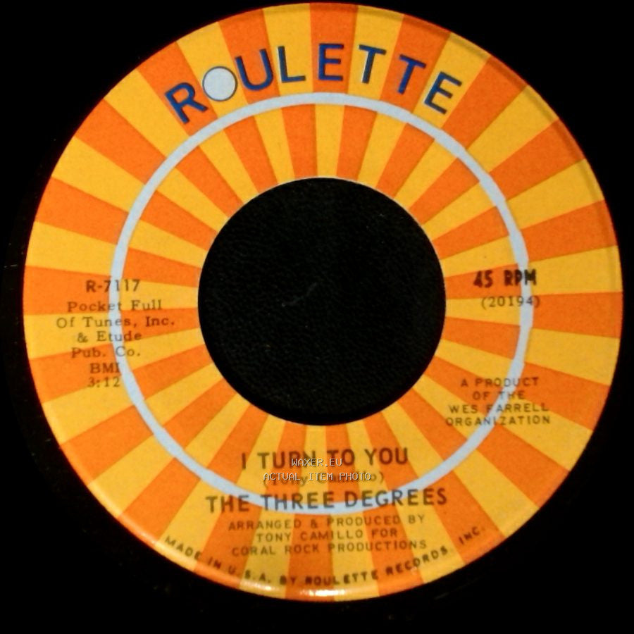 The Three Degrees - I Turn To You / Trade Winds side B