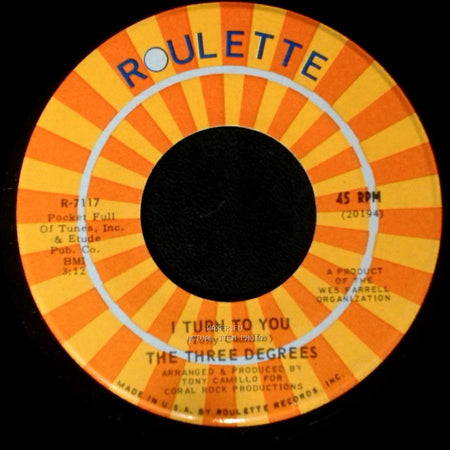 The Three Degrees - I Turn To You / Trade Winds side B