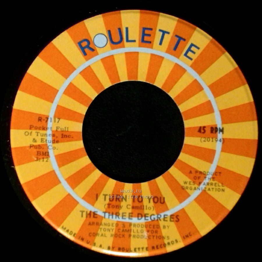 The Three Degrees - I Turn To You / Trade Winds side B