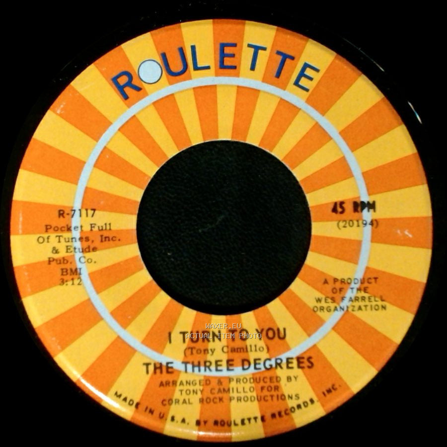 The Three Degrees - I Turn To You / Trade Winds side B