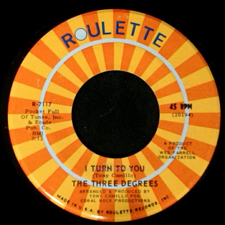 The Three Degrees - I Turn To You / Trade Winds side B