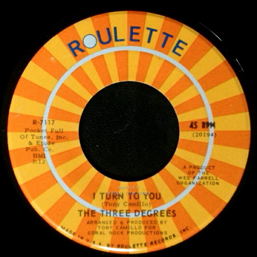The Three Degrees - I Turn To You / Trade Winds side B