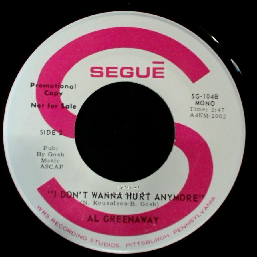 Al Greenaway - Ready Or Not / I Don't Wanna Hurt Anymore side B