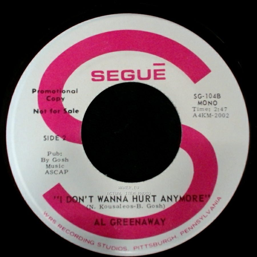 Al Greenaway - Ready Or Not / I Don't Wanna Hurt Anymore side B