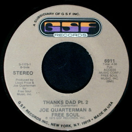 Joe Quarterman & Free Soul - Thanks Dad Pt. 2 / Thanks Dad Pt. 1 side A